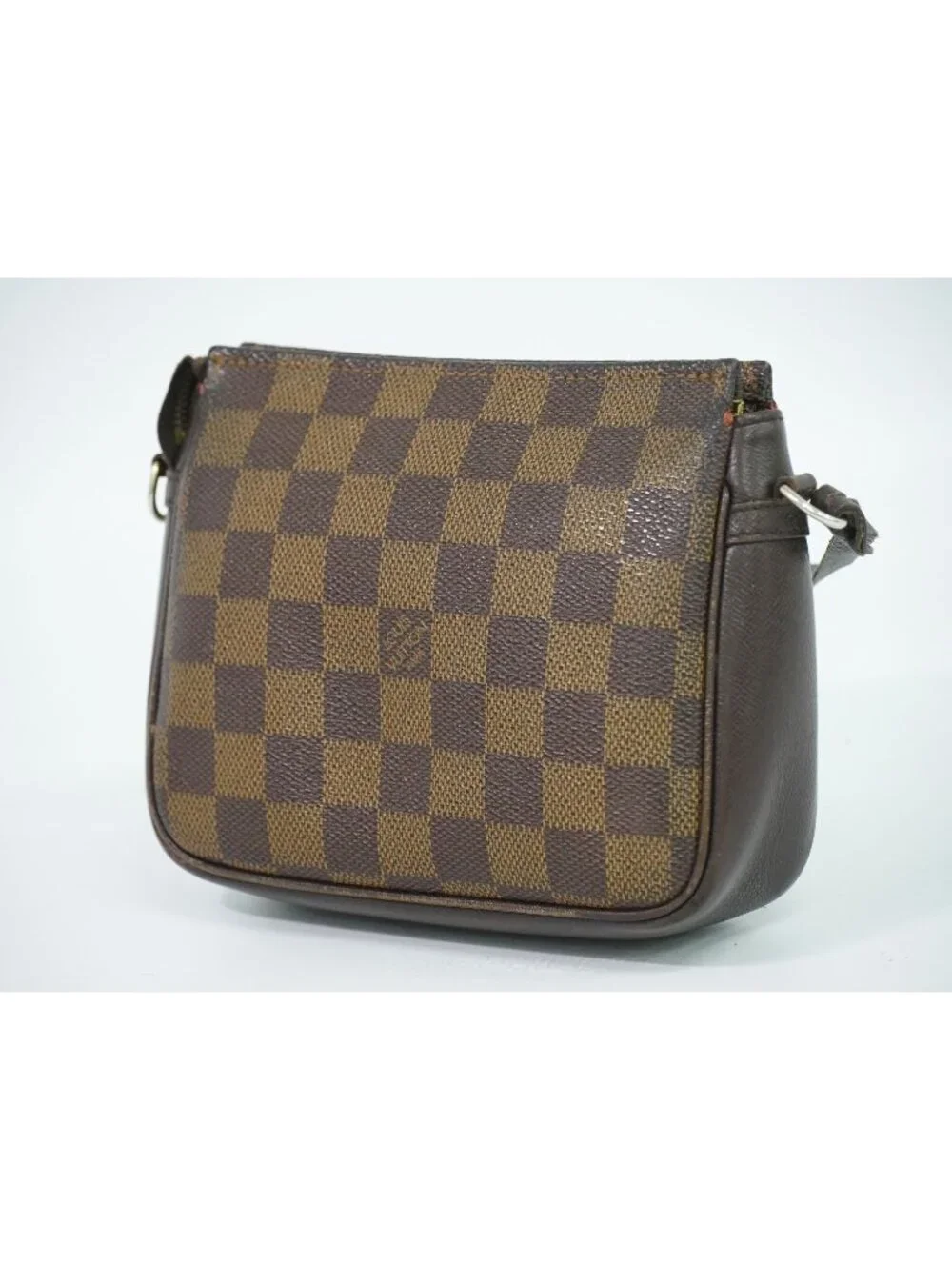 Louis Vuitton LV Trousse Makeup Damier Ebene Pouch Handbag Brown